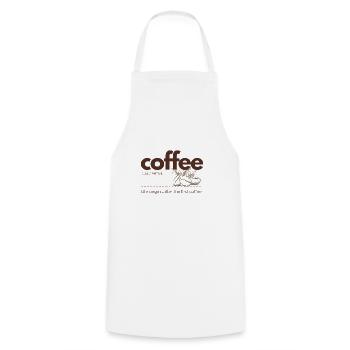 Coffee – Life Begins After the First Cup - Kochschürze - Weiß - Vorne - AI Model Male 185 dark (185cm)