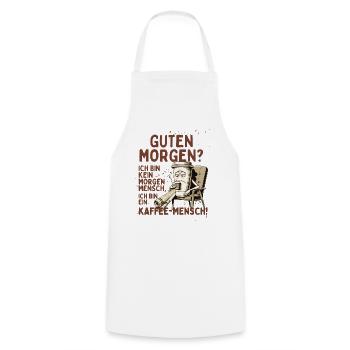 Kein Morgenmensch – Kaffee Mensch Humor Shirt - Kochschürze - Weiß - Vorne - AI Model Male 185 dark (185cm)