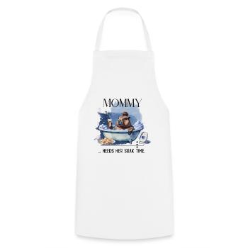 Mommy Needs Her Soak Time – Selfcare Mom Design - Cooking Apron - white - Front - AI Model Male 185 dark (185cm)