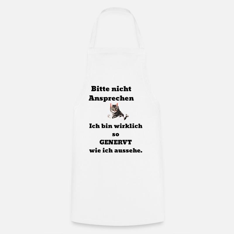 Spruch Kater genervt - Kochschürze - Weiß