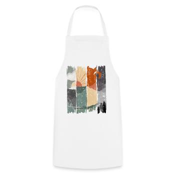 Abstrakte Sonnenuntergangslandschaft Illustration - Kochschürze - Weiß - Vorne - AI Model Male 185 dark (185cm)