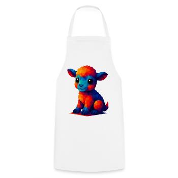 WPAP Polygon Kawaii Stil Baby Schaf Lamm - Kochschürze - Weiß - Vorne - AI Model Male 185 dark (185cm)