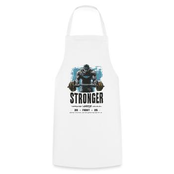 Stronger - Kochschürze - Weiß - Vorne - AI Model Male 185 dark (185cm)