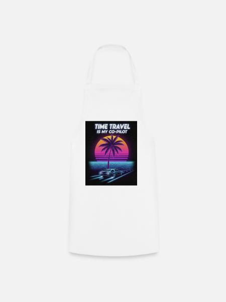 Retro Future Zeitreise Design - Kochschürze - Weiß