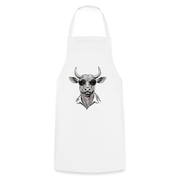 Grill master with humor and sunglasses - Cooking Apron - white - Front - AI Model Male 185 dark (185cm)