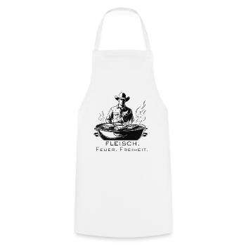 Griller la liberté pour les vrais hommes - Tablier de cuisine - blanc - Devant - AI Model Male 185 dark (185cm)