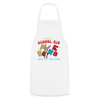 Écolier avec des lettres ABC - Tablier de cuisine - blanc - Devant - AI Model Male 185 dark (185cm)
