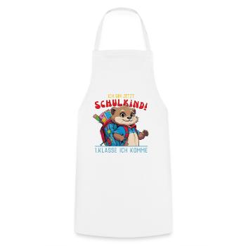 Back to school otter with school backpack - Cooking Apron - white - Front - AI Model Male 185 dark (185cm)