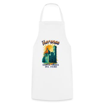 Florence - Santa Maria del Fiore vintage shirt - Cooking Apron - white - Front - AI Model Male 185 dark (185cm)