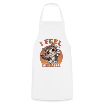 Funny cat with thumbs up saying - Cooking Apron - white - Front - AI Model Male 185 dark (185cm)
