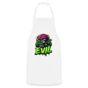 Evil - Cooking Apron - white - Front - AI Model Male 185 dark (185cm)