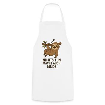 Nap sloth with slogan funny sayings - Cooking Apron - white - Front - AI Model Male 185 dark (185cm)