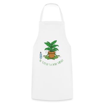 Water your mind - Meditation & innerer Frieden - Tablier de cuisine - blanc - Devant - AI Model Male 185 dark (185cm)