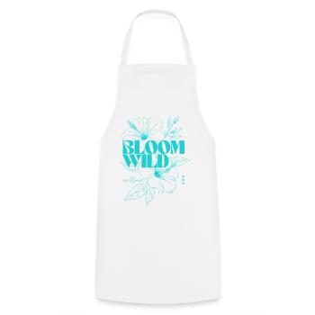 Bloom Wild Floral Typographie Design - Tablier de cuisine - blanc - Devant - AI Model Male 185 dark (185cm)