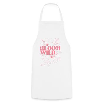 Bloom Wild Floral Illustration - Cooking Apron - white - Front - AI Model Male 185 dark (185cm)