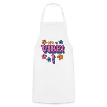 VIBE Retro Flowers - Cooking Apron - white - Front - AI Model Male 185 dark (185cm)