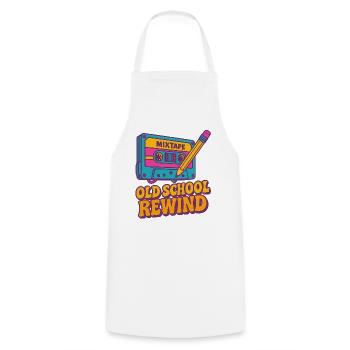 Retro Cassette Tape Old School Design V2K Vintage - Cooking Apron - white - Front - AI Model Male 185 dark (185cm)