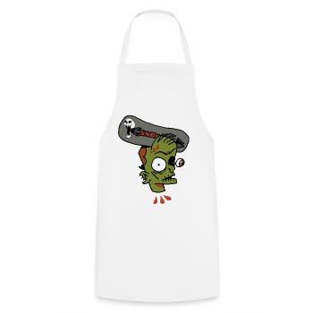Garçon zombie avec crâne et dessin animé - Tablier de cuisine - blanc - Devant - AI Model Male 185 dark (185cm)