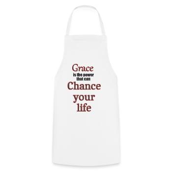 Grace has the power to change your life - Cooking Apron - white - Front - AI Model Male 185 dark (185cm)
