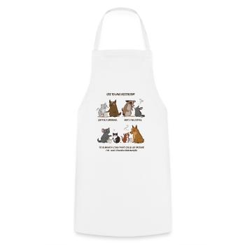 Tierische Kaffeecrew Katzen Hunde Cartoon - Kochschürze - Weiß - Vorne - AI Model Male 185 dark (185cm)