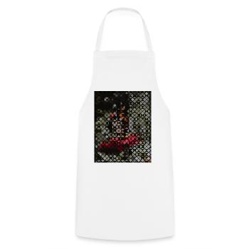 Monarch butterfly on flower in mosaic pattern - Cooking Apron - white - Front - AI Model Male 185 dark (185cm)