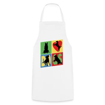 Dogs I Love Dogs Silhouettes Dog Mom Dog Dad - Cooking Apron - white - Front - AI Model Male 185 dark (185cm)
