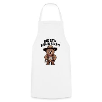 Big Bear Cowboy with Heart - Cooking Apron - white - Front - AI Model Male 185 dark (185cm)
