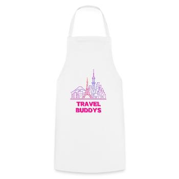 Travel Buddies Neon Skyline Holiday Travel - Cooking Apron - white - Front - AI Model Male 185 dark (185cm)