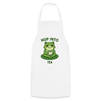 Grenouille Thé Hopper Matcha Animaux Design - Tablier de cuisine - blanc - Devant - AI Model Male 185 dark (185cm)