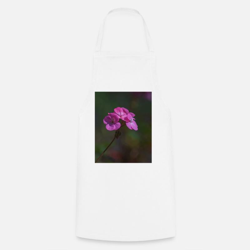 Pink Flowers - Cooking Apron - white