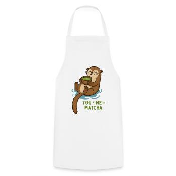 Otter mit Matcha Kuschelzeit - Kochschürze - Weiß - Vorne - AI Model Male 185 dark (185cm)