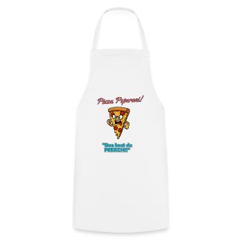 Pizza Pepperoni Angry Slice - Cooking Apron - white - Front - AI Model Male 185 dark (185cm)