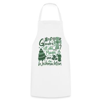 La foi est la magie du design bohème de Noël - Tablier de cuisine - blanc - Devant - AI Model Male 185 dark (185cm)
