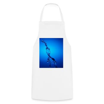 Blue Backlit Water Abstract - Cooking Apron - white - Front - AI Model Male 185 dark (185cm)
