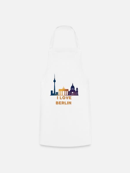 I Love Berlin Skyline Gradient - Kochschürze - Weiß