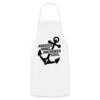 Hébreux 6 Verset biblique Jésus Foi - Tablier de cuisine - blanc - Devant - AI Model Male 185 dark (185cm)