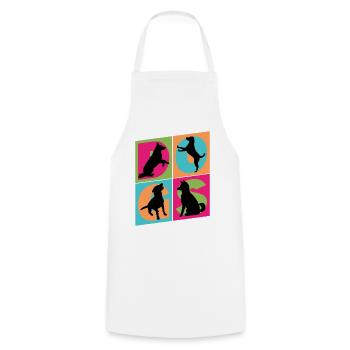 Dogs I Love Dogs Silhouettes Dog Mom Dog Dad - Cooking Apron - white - Front - AI Model Male 185 dark (185cm)