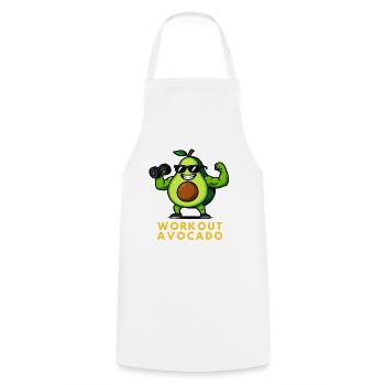 Fruit de fitness d’avocat pour l’entraînement - Tablier de cuisine - blanc - Devant - AI Model Male 185 dark (185cm)