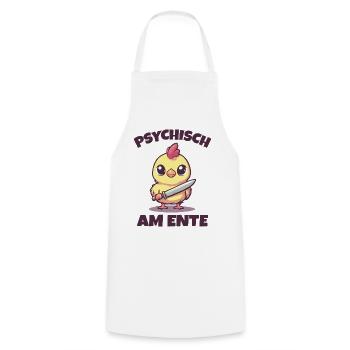 Psychically on the duck funny saying - Cooking Apron - white - Front - AI Model Male 185 dark (185cm)