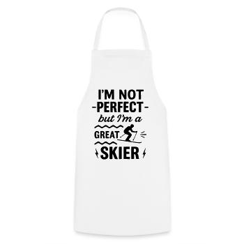 Great skiers winter mountains - Cooking Apron - white - Front - AI Model Male 185 dark (185cm)