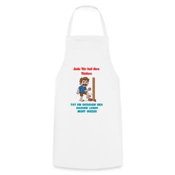 Hurt a bit - Cooking Apron - white - Front - AI Model Male 185 dark (185cm)
