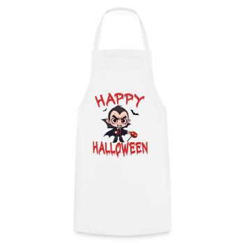 Halloween Vampire Dracula Citrouille Chauve-souris Effrayant - Tablier de cuisine - blanc - Devant - AI Model Male 185 dark (185cm)