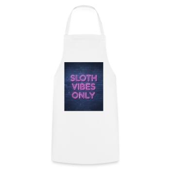 Sloth Vibes Only Neon Schrift auf Backsteinmauer - Kochschürze - Weiß - Vorne - AI Model Male 185 dark (185cm)
