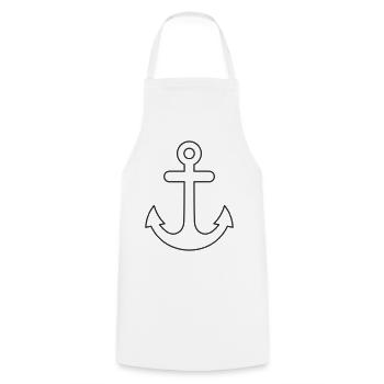 Anker Minimalistisches Design - Kochschürze - Weiß - Vorne - AI Model Male 185 dark (185cm)