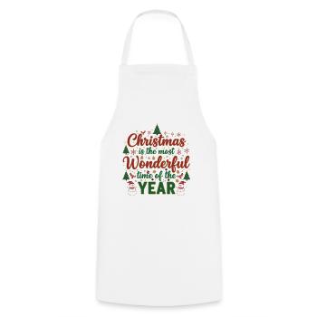 Christmas Wonder Year - Cooking Apron - white - Front - AI Model Male 185 dark (185cm)