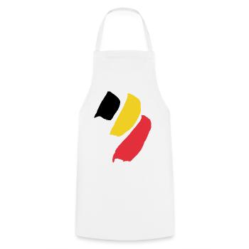 Belgien - Belgische Flagge - Kochschürze - Weiß - Vorne - AI Model Male 185 dark (185cm)