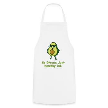 Avocado Relax Healthy Fat Theme Cartoon - Cooking Apron - white - Front - AI Model Male 185 dark (185cm)