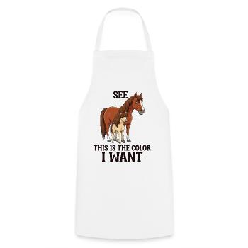 Humour Cheval Cavalier Équitation - Tablier de cuisine - blanc - Devant - AI Model Male 185 dark (185cm)
