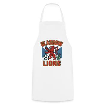 Glasgow Lions Emblem Patch - Cooking Apron - white - Front - AI Model Male 185 dark (185cm)
