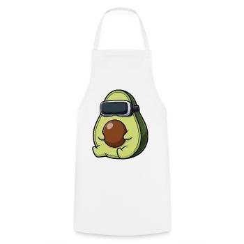 Sweet Avocado Gamer Cartoon Vegan Vegetables - Cooking Apron - white - Front - AI Model Male 185 dark (185cm)